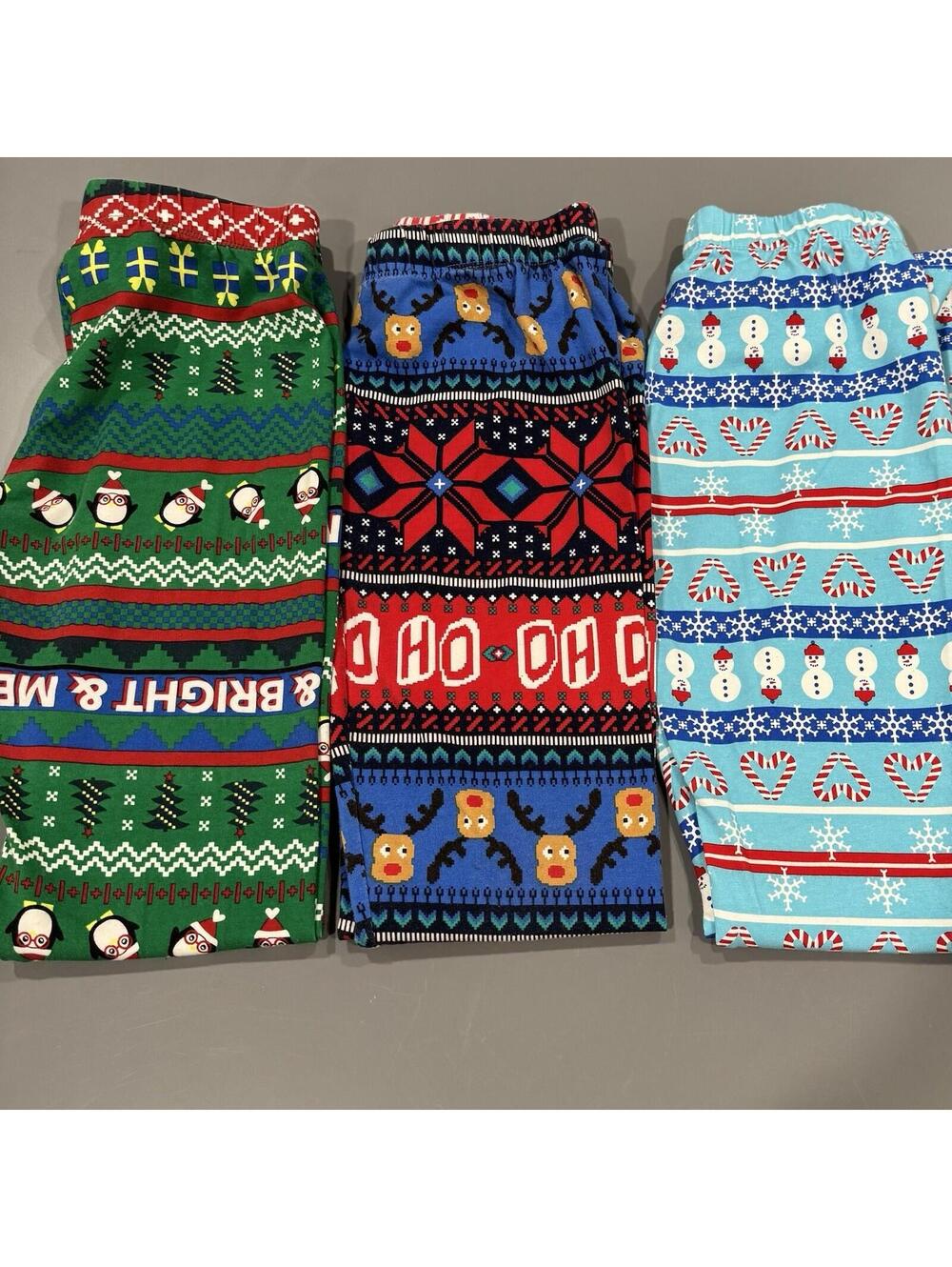No Boundaries Lot Of 3 Pull On Elastic Waist Christmas Skinny Leggings Sz XS (1)